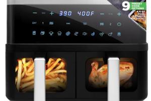 Nutrichef Double Basket Air Fryer {2 x 4.4QT}