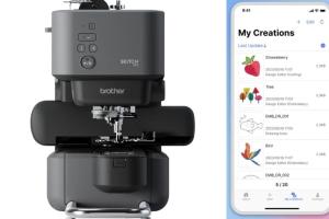Brother Skitch App Enabled Single-Needle Embroidery Machine with Artspira