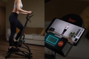 Sunny Health & Fitness Stair Stepper Climber with Handlebar & App