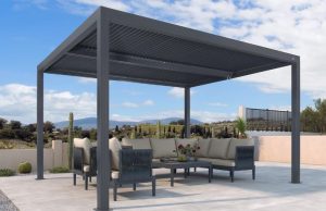 PURPLE LEAF Louvered Aluminum Pergola with Adjustable Roof