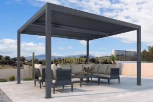 PURPLE LEAF Louvered Aluminum Pergola with Adjustable Roof