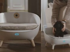 CUDII WiFi Connected Smart Dog Bed with Camera, Massage