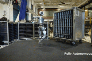 Atlas Robot with Machine Learning Vision Model Autonomously Moving Parts
