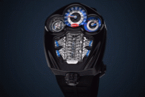 $340000 Bugatti Tourbillon Watch with V16 Engine Block