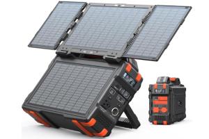 BROWEY C300 Power Station with Built-in Solar Panels