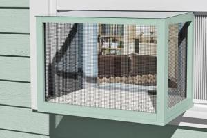 GDLF Cat Window Box with Waterproof Roof