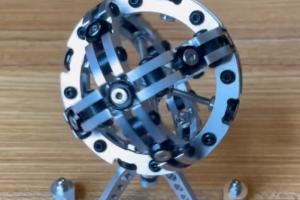 Mechanical Skeleton Sphere Kinetic Sculpture with 300+ Parts