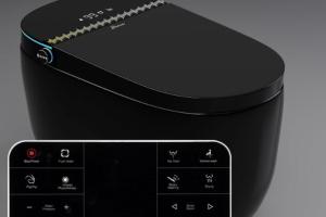 Hawkrown Black Smart Bidet Toilet with Auto Open/Close Lid