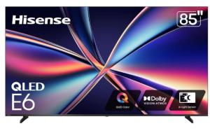 Hisense 85″ Class E6 QLED 4K UHD Smart Fire TV with AI Light Sensor