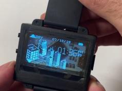 RY4 Digital Watch with Transparent OLED Display