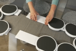 Lazy Susan Revolution Rotating Track-based Serving System